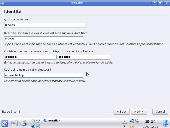 Identité de l'utilisateur
