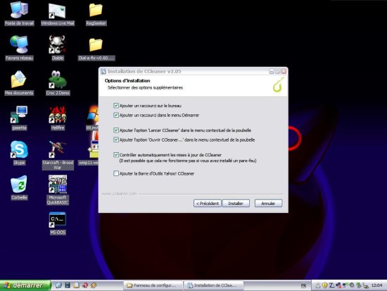 Options d'installation